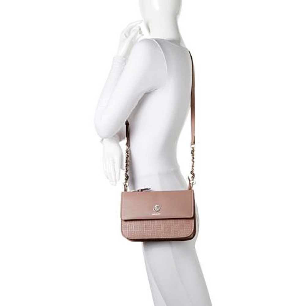 Anne Klein Blush Colored Zipper Top Crossbody Bag